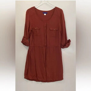 Simply Styled Shirt Dress Long Tab‎  Sleeves Womens Size Large (939)